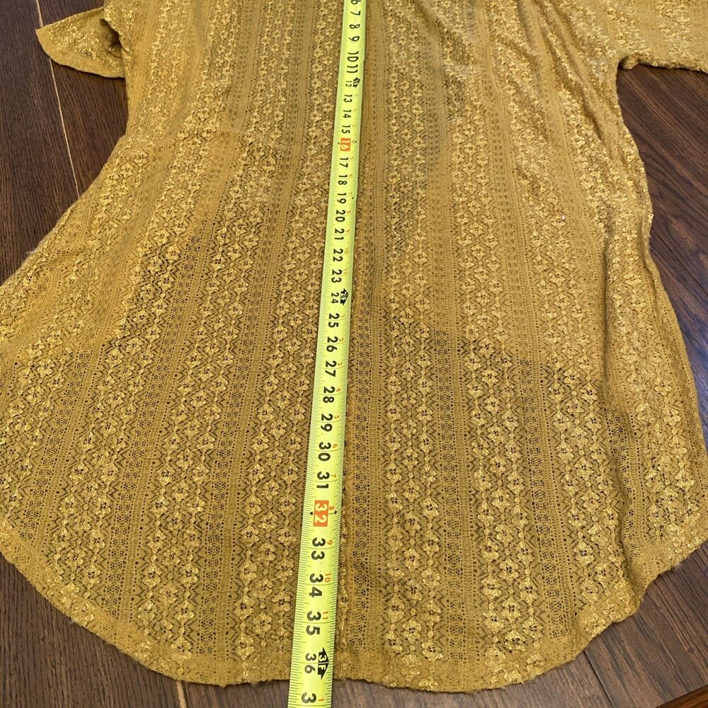 Lularoe Beach Cover Up Women’s Size Medium Yellow Ochre Open Front - Picture 10 of 10